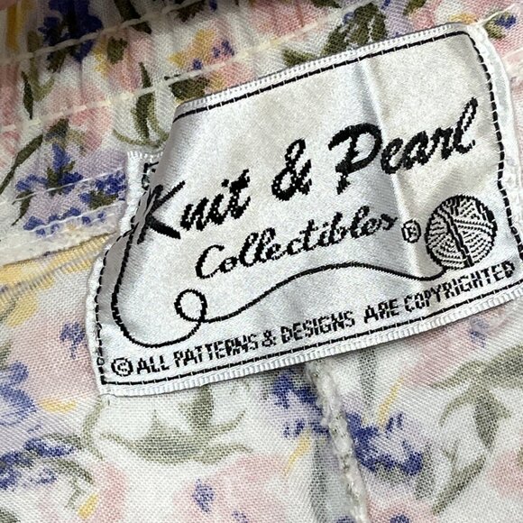 Vintage Knit & Pearl Skirt Womens M White Purple Floral Maxi Cottagecore Western - Picture 6 of 8